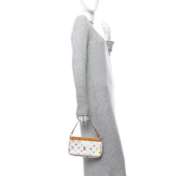 LOUIS VUITTON Monogram Multicolor Pochette Accessories White