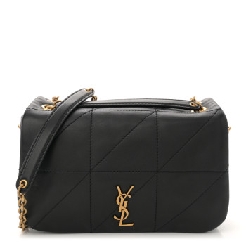 SAINT LAURENT Lambskin Matelasse Monogram Mini Jamie 4.3 Black