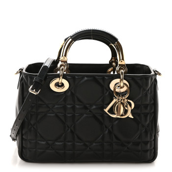 CHRISTIAN DIOR Calfskin Cannage Small The Lady 95.22 Black