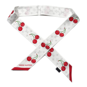 LOUIS VUITTON LV X TM Silk Monogram Cerises Bandeau White