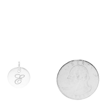 TIFFANY Sterling Silver Letter E Round Pendant