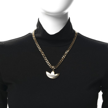 GUCCI X ADIDAS Gourmette Trefoil Pendant Necklace Gold
