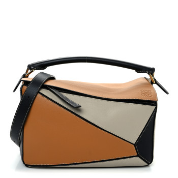LOEWE Grained Calfskin Medium Puzzle Bag Amber Light Oat