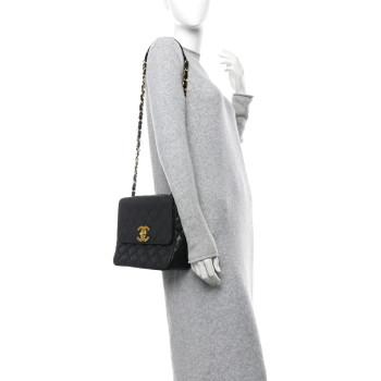 CHANEL Caviar Quilted Jumbo Square Flap Black