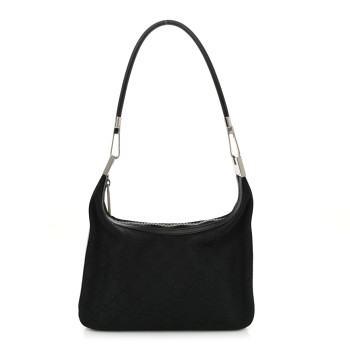 GUCCI Monogram GG Small Clasp Hobo Black