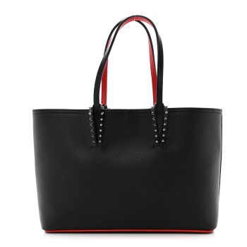 CHRISTIAN LOUBOUTIN Calfskin Empire Spikes Small East West Cabata Tote Black