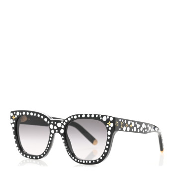 LOUIS VUITTON LV X YK Acetate Painted Dots Sunglasses Z1902W Black White
