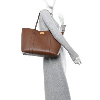 MULBERRY Small Classic Grain Bayswater Tote Oak Oxford Blue