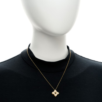 ROBERTO COIN 18K Yellow Gold Diamond Medium Venetian Princess Flower Pave Pendant Necklace