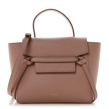 CELINE Grained Calfskin Nano Belt Bag Vintage Pink