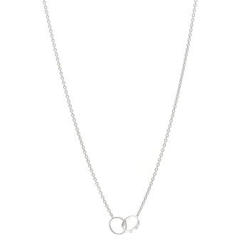 CARTIER 18K White Gold Interlocking LOVE Necklace