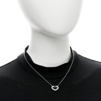 CARTIER 18K White Gold Medium Hearts and Symbols Necklace