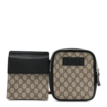 GUCCI GG Supreme Monogram Web Belt Bag Black