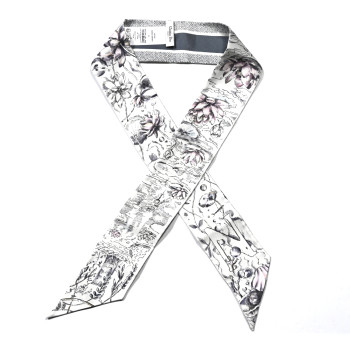 CHRISTIAN DIOR ABCDior Silk Mitzah Scarf Gris