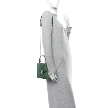 BULGARI Shiny Karung Serpenti Forever Top Handle Green