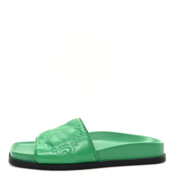 GUCCI Nappa GG Matelasse Flat Slide Sandals 36 New Shamarock