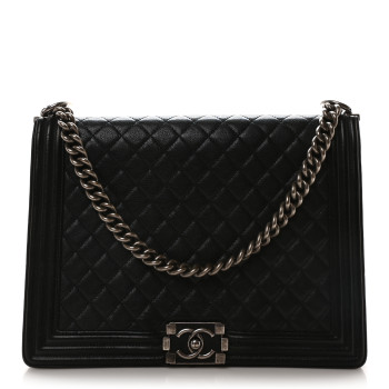 CHANEL Caviar Quilted Large Boy Flap Black