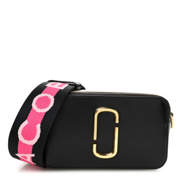 MARC JACOBS Saffiano Snapshot Camera Bag Black Grey