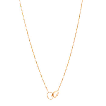 CARTIER 18K Pink Gold Interlocking LOVE Necklace
