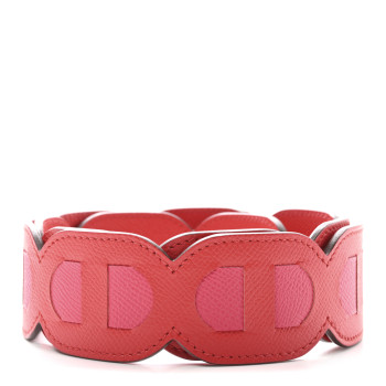 HERMES Epsom Maillons Shoulder Strap Rouge De Coeur Rose Extreme