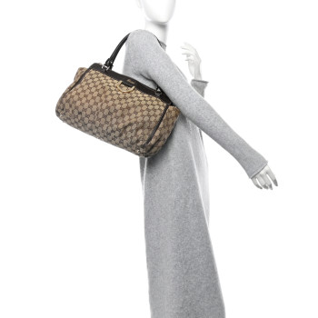 GUCCI Monogram D Gold Tote Dark Brown