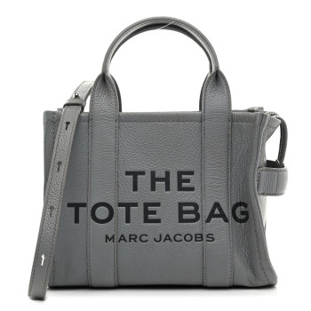 MARC JACOBS Grained Calfskin Small The Tote Bag Wolf Grey