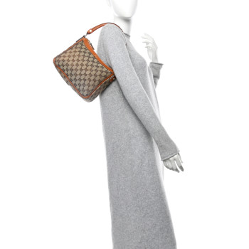 GUCCI Monogram Abbey Shoulder Bag Brown