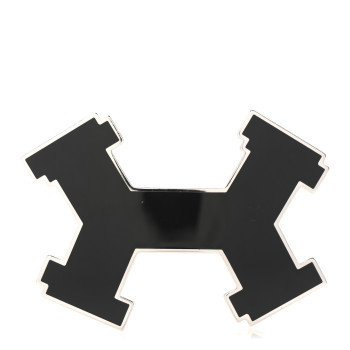 HERMES Enamel Street 32mm H Belt Buckle Black