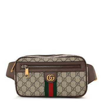 GUCCI Soft GG Supreme Monogram Medium Ophidia Belt Bag Dark Brown