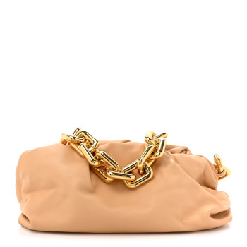BOTTEGA VENETA Calfskin The Pouch Chain Almond