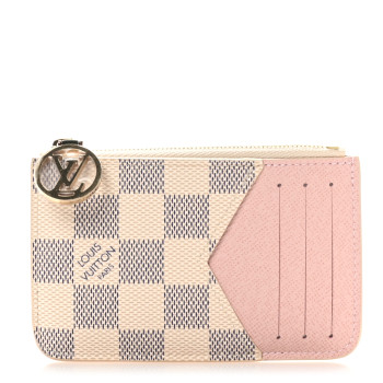 LOUIS VUITTON Damier Azur Zipped Romy Card Holder  Rose Ballerine