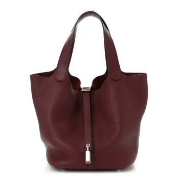 HERMES Taurillon Clemence Picotin Lock 22 MM Bordeaux
