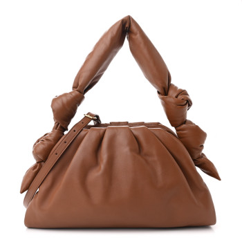 MIU MIU Nappa Knot Top Handle Shoulder Bag Cognac