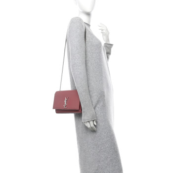 SAINT LAURENT Grain De Poudre Medium Classic Monogram Kate Satchel Mystic Rose