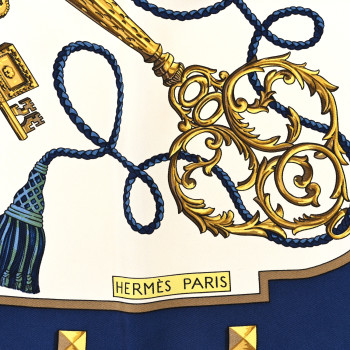 HERMES Silk Keys Les Cles Scarf 90