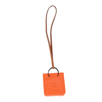 HERMES Milo Lambskin Swift Shopping Bag Charm Feu Gold