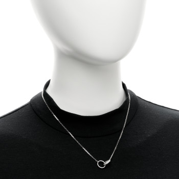 CARTIER 18K White Gold Diamond Interlocking LOVE Necklace