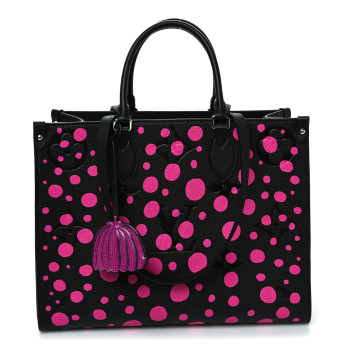 LOUIS VUITTON LV X YK Empreinte Monogram Giant Onthego MM Black Fuchsia
