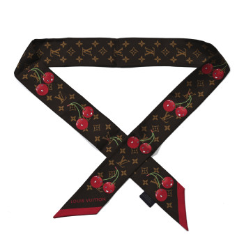 LOUIS VUITTON LV X TM Silk Monogram Cerises Bandeau Brown