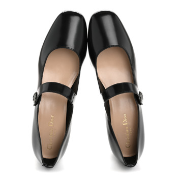 CHRISTIAN DIOR Brushed Calfskin Uniform 30mm Pumps 40 Black