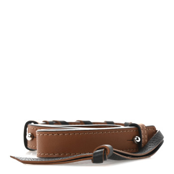 LOEWE Calfskin Braided Short Strap Tan Black