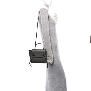 CELINE Grained Calfskin Nano Belt Bag Grey