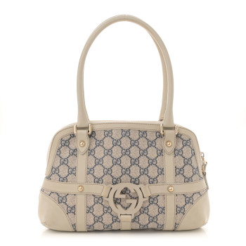 GUCCI Monogram Reins Tote  Navy