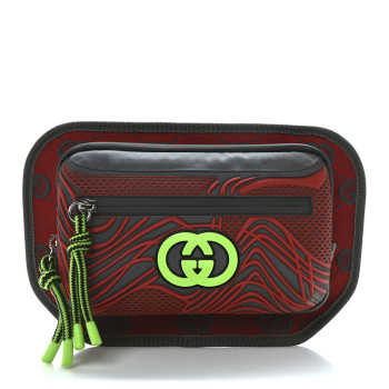 GUCCI Jersey Nylon GG Sportsy Belt Bag Red Multicolor