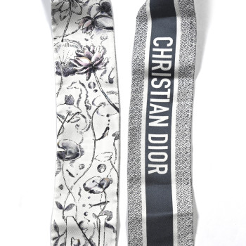 CHRISTIAN DIOR ABCDior Silk Mitzah Scarf Gris