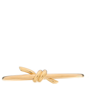 TIFFANY 18K Rose Gold Knot Hinged Bangle Bracelet