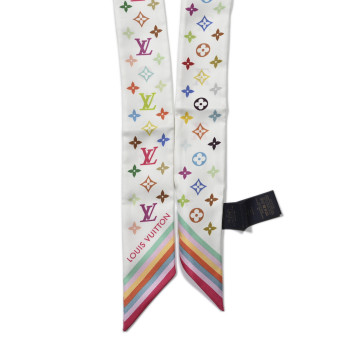 LOUIS VUITTON LV X TM Silk Monogram Multicolor BB Bandeau White