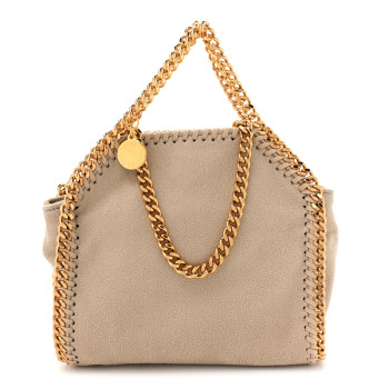 STELLA MCCARTNEY Shaggy Deer Tiny Falabella Tote Cream