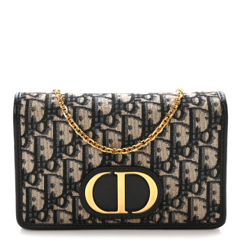 CHRISTIAN DIOR Oblique 30 Montaigne 2-In-1 Pouch Blue