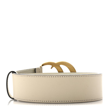 GUCCI Calfskin Double G 40mm Belt 90 36 Mystic White